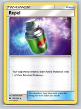 Repel 130/149 Sun and Moon Pokemon TCG Trainer Item Active Switch Bench Card
