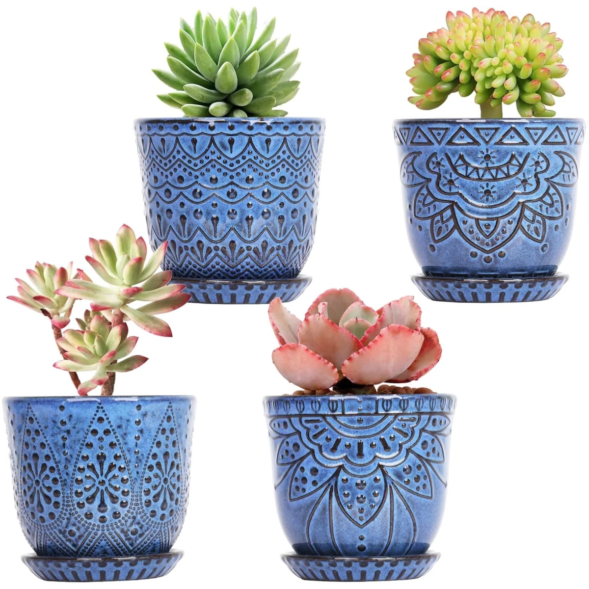 青色ガラス製花形バスケット Glass Blue Plant Baskets, Pots, Window Boxes & Saucers for sale | eBay