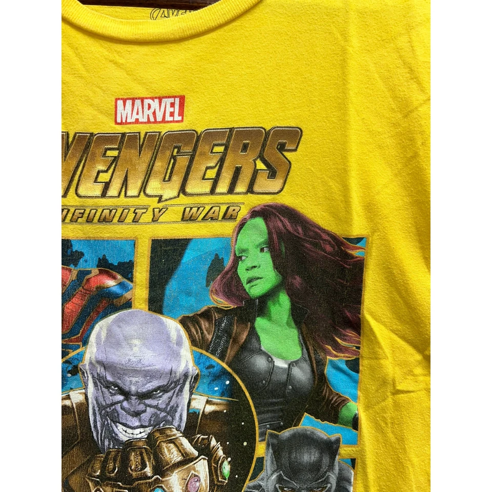 Camiseta Top Juvenil Marvel Avengers Infinity War Amarillo Gráfico Superhéroe Camiseta Niño XL Foto 3 de 4