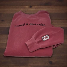 Comfort Colors Red “I Need a Diet Coke” Embroidered Sweatshirt with Sleeve Embro