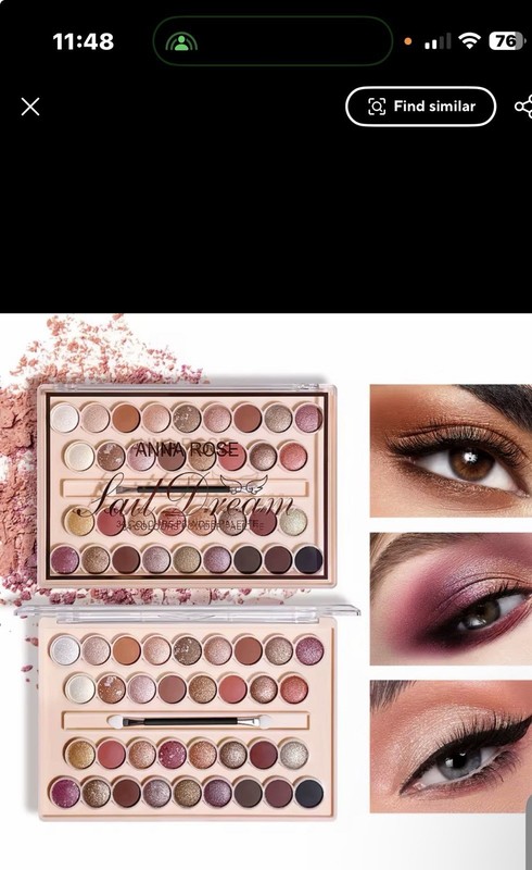 ANNA ROSE Lady Dream 34-Color Pressed Powder Eyeshadow Palette Paraben-Free