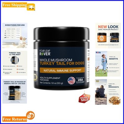 Turkey Tail Mushroom Extract for Dogs - Organic Immune Support, 60 Day Supply
