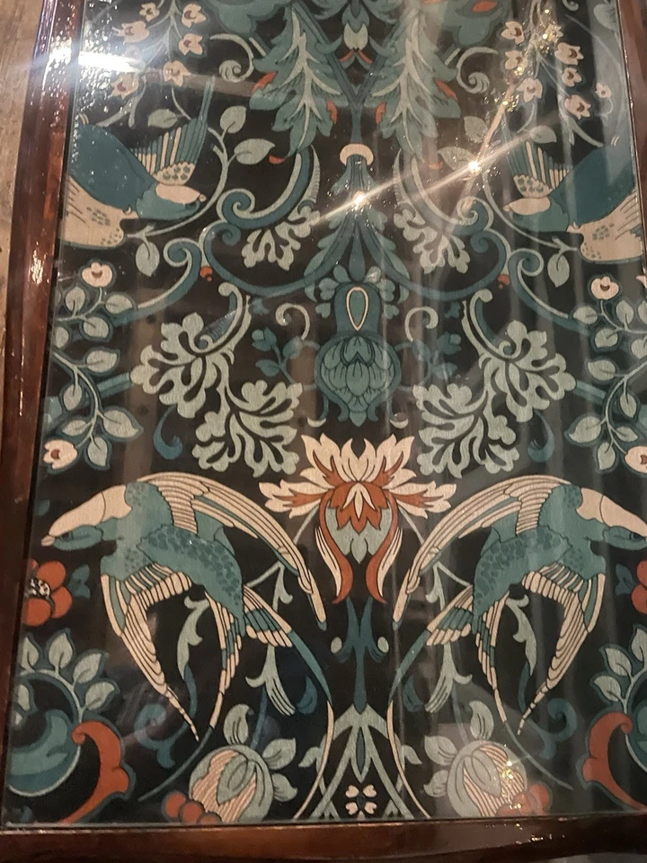 Ornate Carved Wood Table Decoupaged With A William Morris Inspired Paper - Image 4 of 4