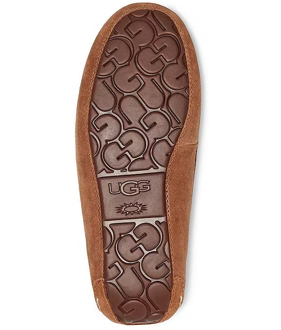 UGG Women's Ansley Water-Resistant Suede Wool Lined Moccasin Slippers AUTHENTIC