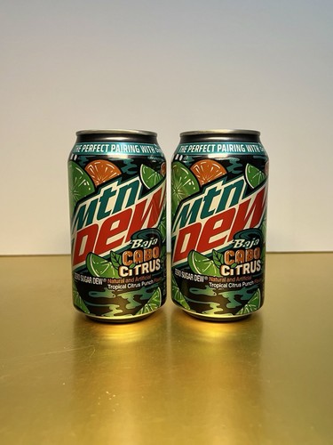 ⚫️ New Limited Mountain Dew ZERO SUGAR Baja Cabo Citrus Tropical Lime (2 Cans) - 第 1/2 張圖片