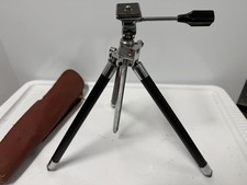   Vintage Telesar Telescoping/Camera Travel Tripod w/ Original Leather Case