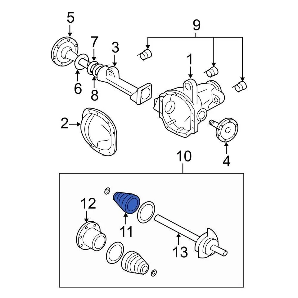 For Ford F-150 2003-2020 Ford 2L1Z3A331AA Front Outer CV Joint Boot Foto 3 de 4