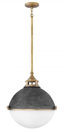 Aged Zinc LED Pendant from the Fletcher Collection - Picture 2 of 2