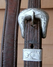 Vintage Shaped Ear Horse Headstall Newman Silver Shop Reno, Nv. Sterling Buckle