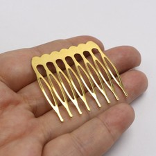 20 PCS Gold  Silver Hair Combs Blank Metal Bridal Combs with 8 Teeth Craft DIY