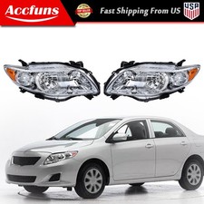 Headlights Assembly For Toyota Corolla 2009-2010 Leftright Clear Lens Chrome