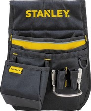Leather Tool Belt Pouch Double Pocket Storage Organiser Hammer Loop 1-96-181