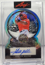 Adrian Beltre 2025 Leaf Metal Happy Holidays Snow Globe Autograph Auto #'d 1/3