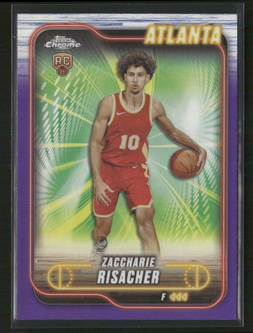 2024-25 Topps Chrome Zaccharie Risacher Purple Refractor Rookie RC SP #169 Hawks