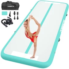DOBESTS 10ft Inflatable Tumble Track Air Mat Gymnastics Tumbling Yoga Training