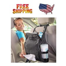 Versatile Car Trash Can and Tissue Holder with Adjustable Strap for All Vehicles