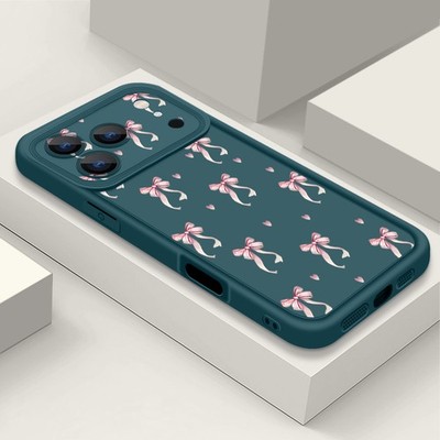 Hülle für iPhone 17 Pro Max 16 15 14 13 12 Mädchen Rosa Silikon-Schleife Cover