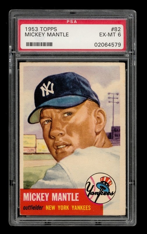 1953 Topps Set-Break # 82 Mickey Mantle PSA 6 EX-MT