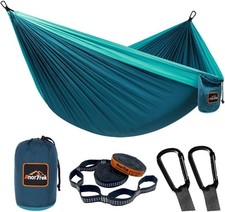 Camping Hammock Super Lightweight Portable Parachute Hammock W/ Two Tree Straps