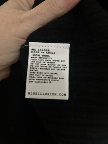 Blue Illusion Black Merino Sweater 3L 18/20 New! - Foto 4 di 7