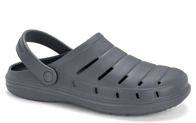 Rugged Shark Men's Comfort Gray EVA Clog Sandals Size 7 - Washable & Floatable