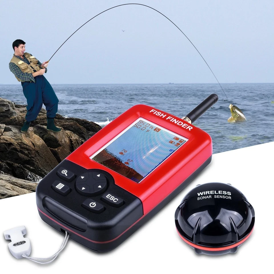 100M Portable Sonar Fish Finder Echo Sounder Depth Alarm Sea Lake Fishing Tool - Image 4 of 4
