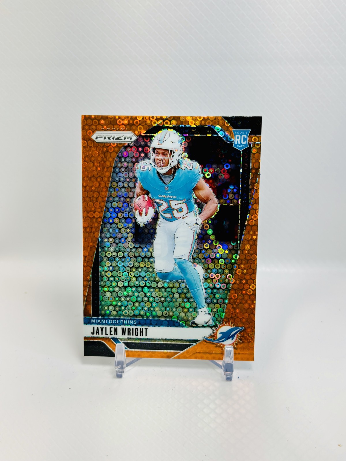 2024 Panini Football Prizm Jaylen Wright Orange Disco #348 RC Miami Dolphins