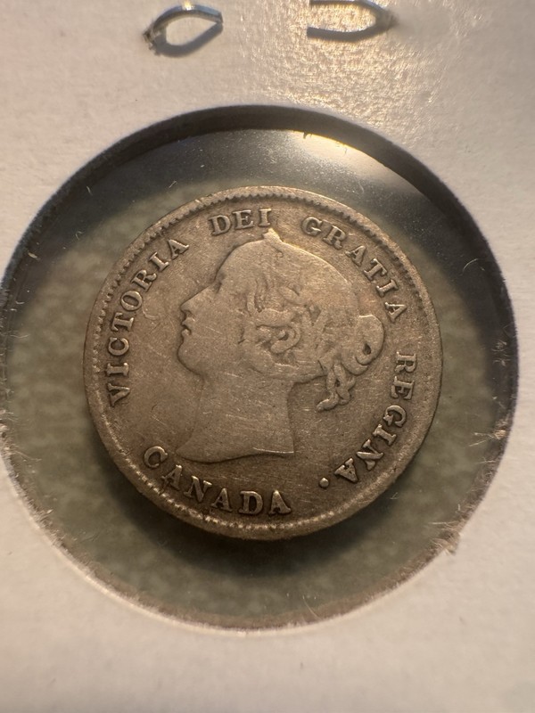 1896 Canada 5 Cents Silver Foreign Coin