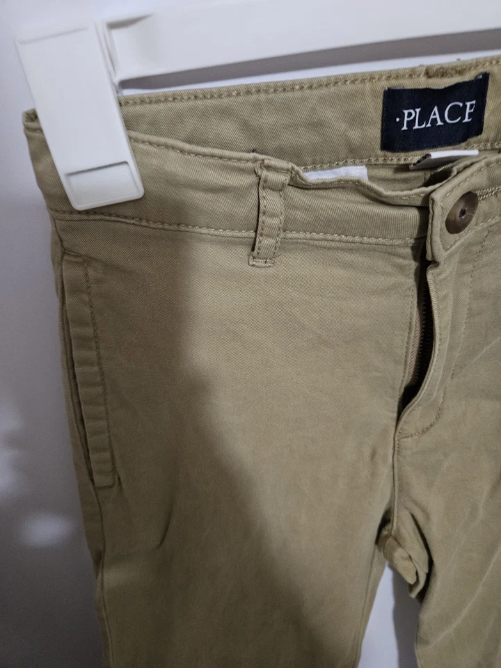 Uniforme para niños Lugar Niñas Caquis Talla 12 Delgado Ajustable Cintura Elástico Foto 3 de 4