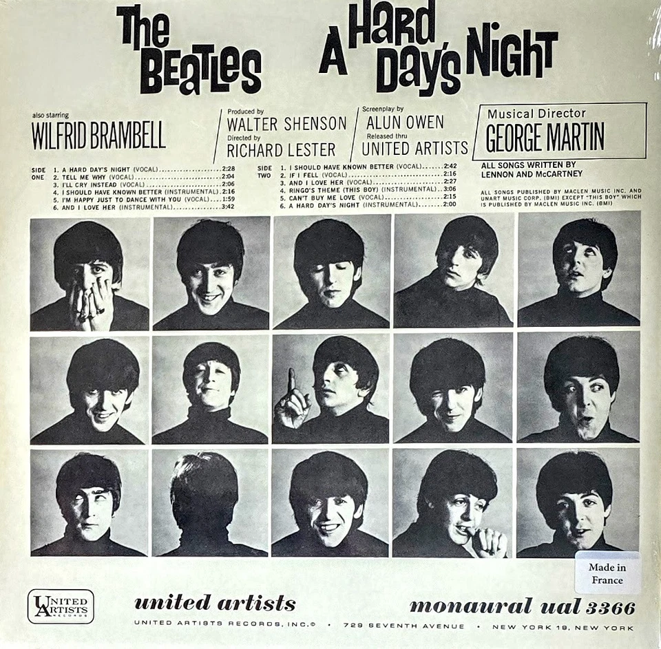 THE BEATLES - A HARD DAY'S NIGHT SOUNDTRACK - 180-GRAM VINYL LP MONO " NEW " - Image 2 of 2