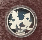 1990 Disney Donald Duck 55th Anniversary (1989) 1 oz .999 Silver Proof Medallion