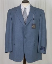 NWT COPPLEY Ermenegildo Zegna Light Blue Navy Check Jacket Sport Coat 46 R