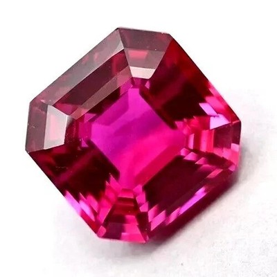 11 Ct+ Natural Certified Pink Ruby Asscher Cut Mozambique Loose Gemstone