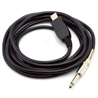 USB Guitar Bass To USB 6.3mm Link Cable adapter PC Recording USB Guitar cable