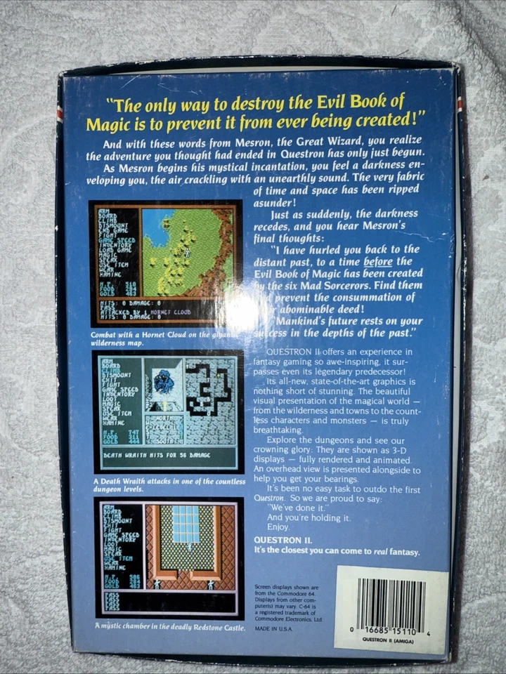 Questron II (Commodore 64) w/ Box, Manual and Inserts - SSI No Disks - Image 2 of 4