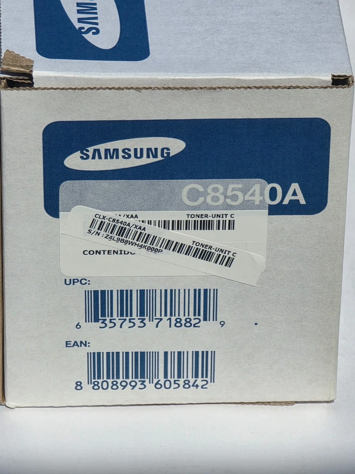Cartucho de tóner cian original Samsung CLXC8540A CLX-C8540A C8540 NUEVO EN CAJA Foto 3 de 3