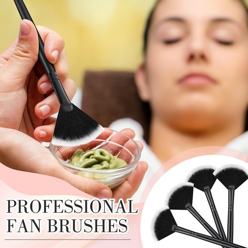 12 Pcs Soft Facial Fan Brush Blush Makeup Brush Cosmetic Tools for Mud Cream - Picture 2 of 6