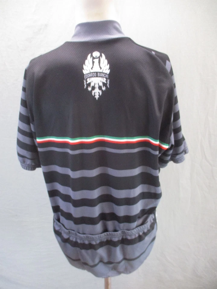Camiseta deportiva de ciclismo Bianchi Milano talla 2XL para hombre negra con bolsillo trasero manga corta 469 Foto 4 de 4