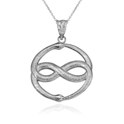 Sterling Silver Double Ouroboros Infinity Snakes Pendant Necklace | eBay
