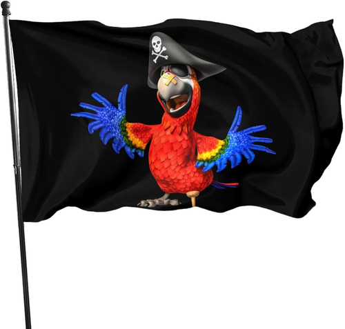 Pirate Parrot Flag 3X5 Ft outside Breeze Outdoor Flags with Grommets for Yard In - Picture 7 of 12