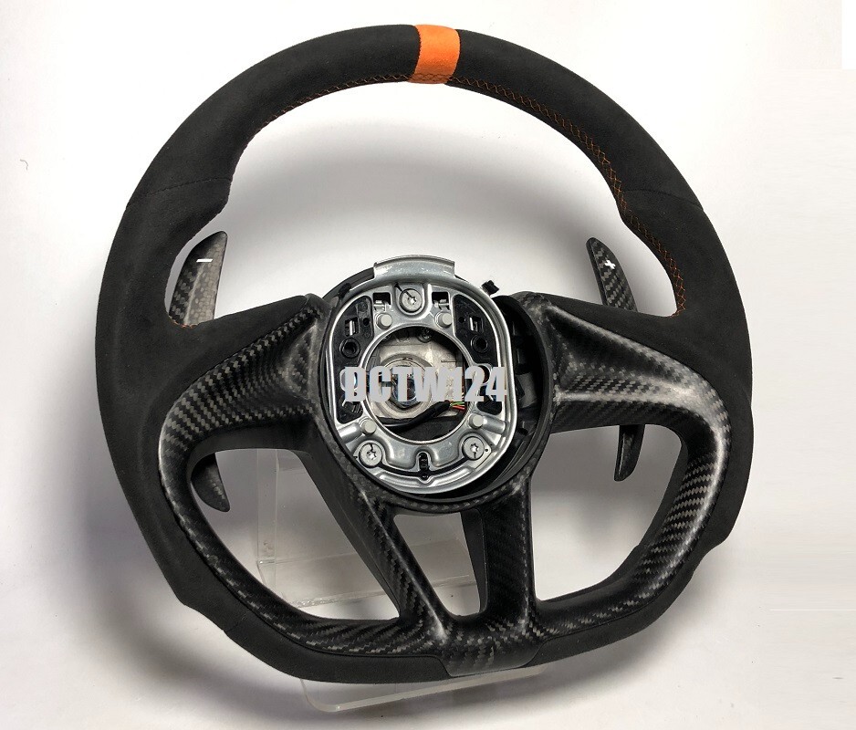 Sportive thick alcantara McLaren 720S steering wheel color ring MP4 650S 570S