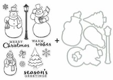 Hero Arts "MERRY SNOWMEN" Clear Stamps Only OR Stamp  Dies Bundle 2021