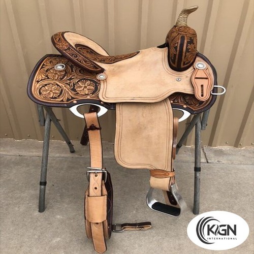Premium Western Leather Horse Saddle with Tack Set – Available in Multiple Sizes