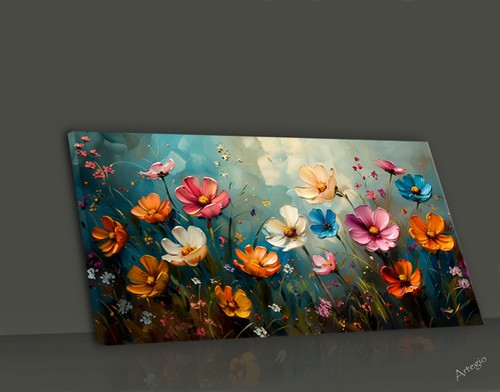 Blumenfeld Blume art Modern Top Bild 50x100 Wandbild Aktuell Kunst BL9 - Bild 2 von 2