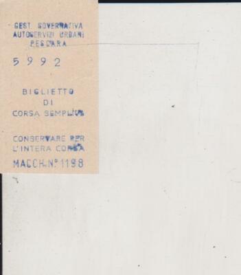TICKET - GEST. GOVERNATIVA AUTOSERVIZI URBANI PESCARA - 5992 - MACCH. 1198