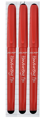 BLACK MANUSCRIPT HANDWRITING PENS SET OF 3 COMFORT GRIP WRITING BACK TO ...