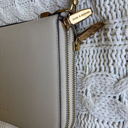 Charles & Keith Nude Leather Cross Body & Tote Shoulder Bag Set EUC -Tote Is New - Picture 7 of 24