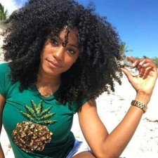 Black Afro Curly Wigs with Bangs for Women Kinky Curly Afro Wig for Black Women