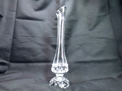 Vintage Fenton Glass Clear Hobnail Swung Vase, 10" - Picture 2 of 9