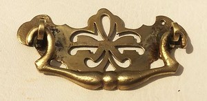 Circa 1750 Chippendale Federal antique hardware drawer pull brass 2 1/2" center